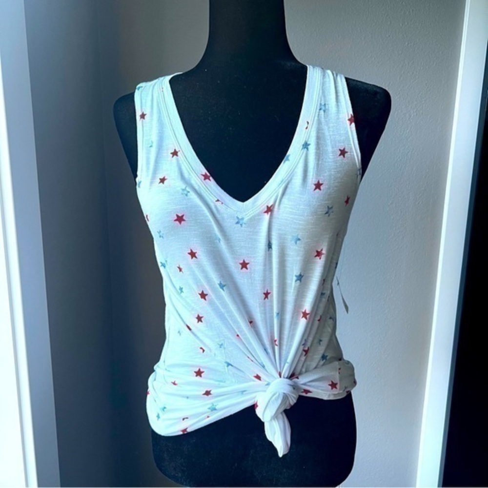 NWT Style & Co red white and blue stars light so tank top size small